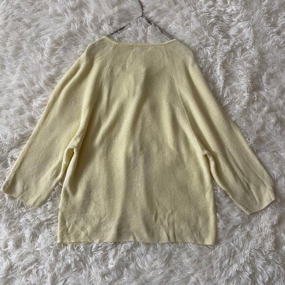 Hamiya Cardin Linen Blend Ribbon Cardigan Cream - Picture 4 of 5